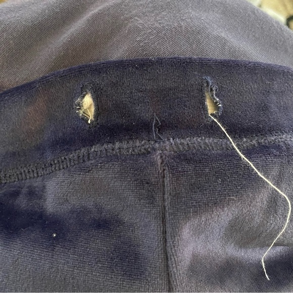 Vintage Y2K Zoey Beth Velour Track Pants Faded Navy 3X - Picture 2 of 4